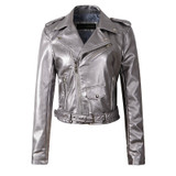 Women Autunm Winter Red Faux Leather Jackets Lady Bomber Motorcycle Cool Outerwear Coat
