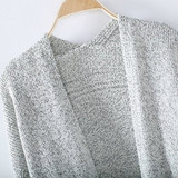 Grey Plain Pockets Round Neck Long Sleeve Casual Cardigan Sweater Grey Plain Pockets Round Neck Long Sleeve Casual Cardigan Sweater