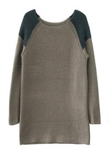 Casual Coffee Plain Irregular Round Neck Fashion Pullover Sweater Casual Coffee Plain Irregular Round Neck Fashion Pullover Sweater