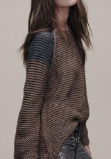 Casual Coffee Plain Irregular Round Neck Fashion Pullover Sweater Casual Coffee Plain Irregular Round Neck Fashion Pullover Sweater