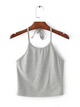 Casual Sweet Fantasy Open Back Halter Solid Color Top