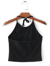 Casual Sweet Fantasy Open Back Halter Solid Color Top