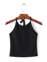 Casual Sweet Fantasy Open Back Halter Solid Color Top
