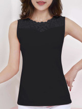 Casual Patchwork Hollow Out Plain Sleeveless T-Shirt