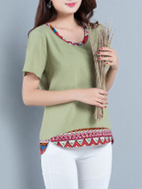 Casual Round Neck Printed Short Sleeve T-Shirt Casual Round Neck Printed Short Sleeve T-Shirt