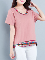 Casual Round Neck Printed Short Sleeve T-Shirt Casual Round Neck Printed Short Sleeve T-Shirt