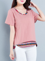 Casual Round Neck Printed Short Sleeve T-Shirt Casual Round Neck Printed Short Sleeve T-Shirt