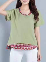 Casual Round Neck Printed Short Sleeve T-Shirt Casual Round Neck Printed Short Sleeve T-Shirt