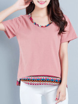 Casual Round Neck Printed Short Sleeve T-Shirt Casual Round Neck Printed Short Sleeve T-Shirt