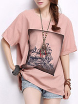 Casual Loose Round Neck Printed Short Sleeve T-Shirt Casual Loose Round Neck Printed Short Sleeve T-Shirt