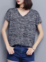 Casual Loose V-Neck Short Sleeve T-Shirt