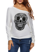 Casual Round Neck Skull Printed Long Sleeve T-Shirt Casual Round Neck Skull Printed Long Sleeve T-Shirt