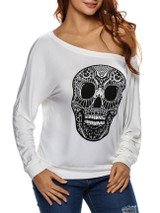Casual Round Neck Skull Printed Long Sleeve T-Shirt Casual Round Neck Skull Printed Long Sleeve T-Shirt
