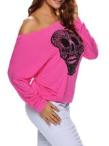 Casual Round Neck Skull Printed Long Sleeve T-Shirt Casual Round Neck Skull Printed Long Sleeve T-Shirt