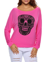 Casual Round Neck Skull Printed Long Sleeve T-Shirt Casual Round Neck Skull Printed Long Sleeve T-Shirt