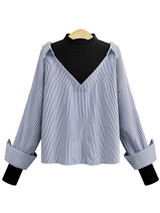 Casual Loose V-Neck Long Sleeve Blouse