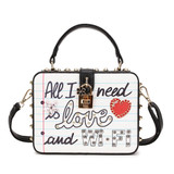 "all i need is" box bag