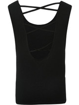 Casual Strappy Round Neck Plain Sleeveless T-Shirt Casual Strappy Round Neck Plain Sleeveless T-Shirt