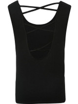 Casual Strappy Round Neck Plain Sleeveless T-Shirt Casual Strappy Round Neck Plain Sleeveless T-Shirt