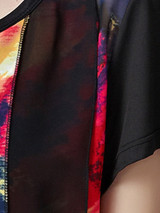 Casual Round Neck Abstract Print Blouse