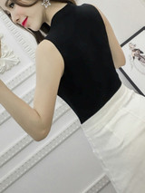 Casual Crew Neck Plain Sleeveless T-Shirt