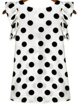 Casual Round Neck Ruffle Trim Polka Dot Sleeveless T-Shirt Casual Round Neck Ruffle Trim Polka Dot Sleeveless T-Shirt