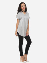 Casual Plain Pockets Delightful V Neck Short-sleeve-t-shirt
