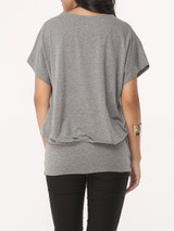 Casual Plain Batwing Exquisite Round Neck T-shirt