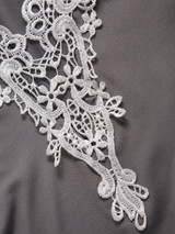 Casual V Neck Dacron Hollow Out Short-sleeve-t-shirt