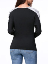 Casual Round Neck Polka Dot Batwing Long Sleeve T-Shirt Casual Round Neck Polka Dot Batwing Long Sleeve T-Shirt