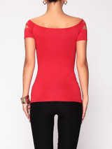 Casual Hollow Out Plain Short Sleeve T-shirt