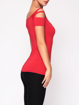 Casual Hollow Out Plain Short Sleeve T-shirt Casual Hollow Out Plain Short Sleeve T-shirt