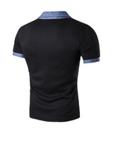 Casual Simple Polo Collar Contrast Trim T-Shirt