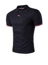 Casual Regular Fit Polo Collar Striped T-Shirt
