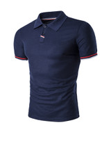 Casual Regular Fit Polo Collar Striped T-Shirt