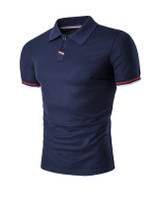 Casual Regular Fit Polo Collar Striped T-Shirt