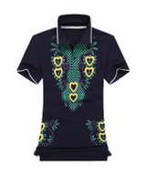 Casual Polo Collar Retro Tribal Printed T-Shirt