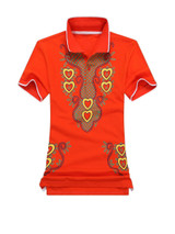 Casual Polo Collar Retro Tribal Printed T-Shirt