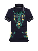 Casual Polo Collar Retro Tribal Printed T-Shirt