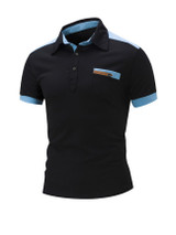 Casual Classic Trendy Polo Collar Color Block T-Shirt