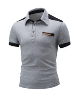 Casual Classic Trendy Polo Collar Color Block T-Shirt