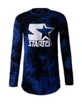 Casual Long Sleeve Crew Neck Letters Star Tie/Dye T-Shirt