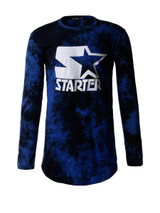 Casual Long Sleeve Crew Neck Letters Star Tie/Dye T-Shirt