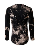 Casual Long Sleeve Crew Neck Letters Star Tie/Dye T-Shirt