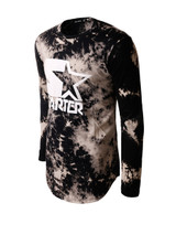 Casual Long Sleeve Crew Neck Letters Star Tie/Dye T-Shirt