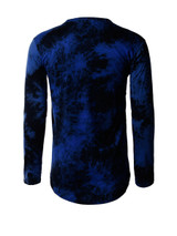 Casual Long Sleeve Crew Neck Letters Star Tie/Dye T-Shirt