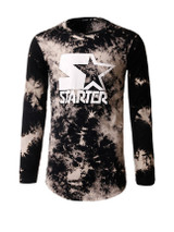 Casual Long Sleeve Crew Neck Letters Star Tie/Dye T-Shirt