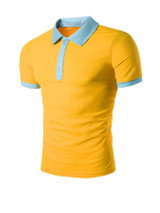 Casual Polo Collar Contrast Trim T-Shirt