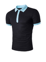 Casual Polo Collar Contrast Trim T-Shirt