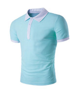 Casual Polo Collar Contrast Trim T-Shirt
